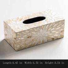 INS Style Light Luxury Natural Shell Decorative Tissue Box, Suitable For Living Room And Dining Room, Creative Desktop Storage - Multicolor - View 17