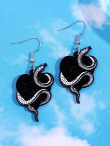 1 Đôi bông tai acrylic hình trái tim, rắn, hoạt hình dễ thương, độc đáo, cá tính, thời trang, thanh lịch, phù hợp với trang phục hàng ngày của phụ nữ, các lễ hội và tiệc tùng. - Xem 4