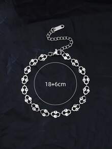 1 chiếc vòng tay nữ màu bạc, kiểu dáng tối giản, tinh tế, thích hợp đeo hàng ngày. - Bạc - Xem 4