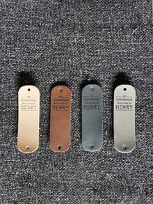 Customized Knitted Leather Label Rivet Fastened, Customizable With Name And Heart/Floral Patterns, Available In Decorative Hang Tags, Rivet-Fixed Labels, Handmade Accessories, Creative Essentials. - Multicolor - View 2