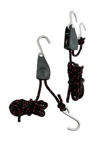 2 件装绳索棘轮捆绑带，长度 2.5 米/3.1 米，S 型钩，适用于独木舟、皮划艇、船首船尾捆绑，也适用于汽车、全地形车、多用途车、卡车货物控制 - 2.5m rope #1 - 查看 3