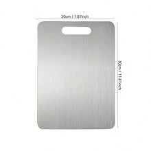 1pc Stainless Steel Double-Sided Anti-Mold Cutting Board For Home Use - Silver - View 13