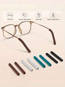 1 对升级版柔软眼镜耳垫、防滑针织眼镜夹、舒适眼镜套、眼镜耳垫和防滑后眼镜夹，1 套 - 彩色 - 查看 3