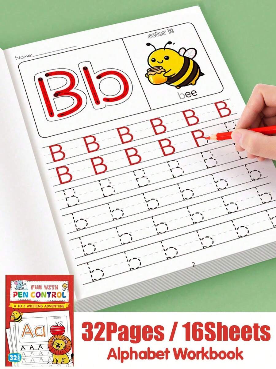 1/2/3/4pcs A-Z Letter Practice Book, Including Writing Practice, Reusable Handwriting Workbook And Magic Practice Book, Suitable For Students, Stationery, Learning Supplies, Ideal Gift For Back To School, Learning Rewards, Holidays Or Birthdays