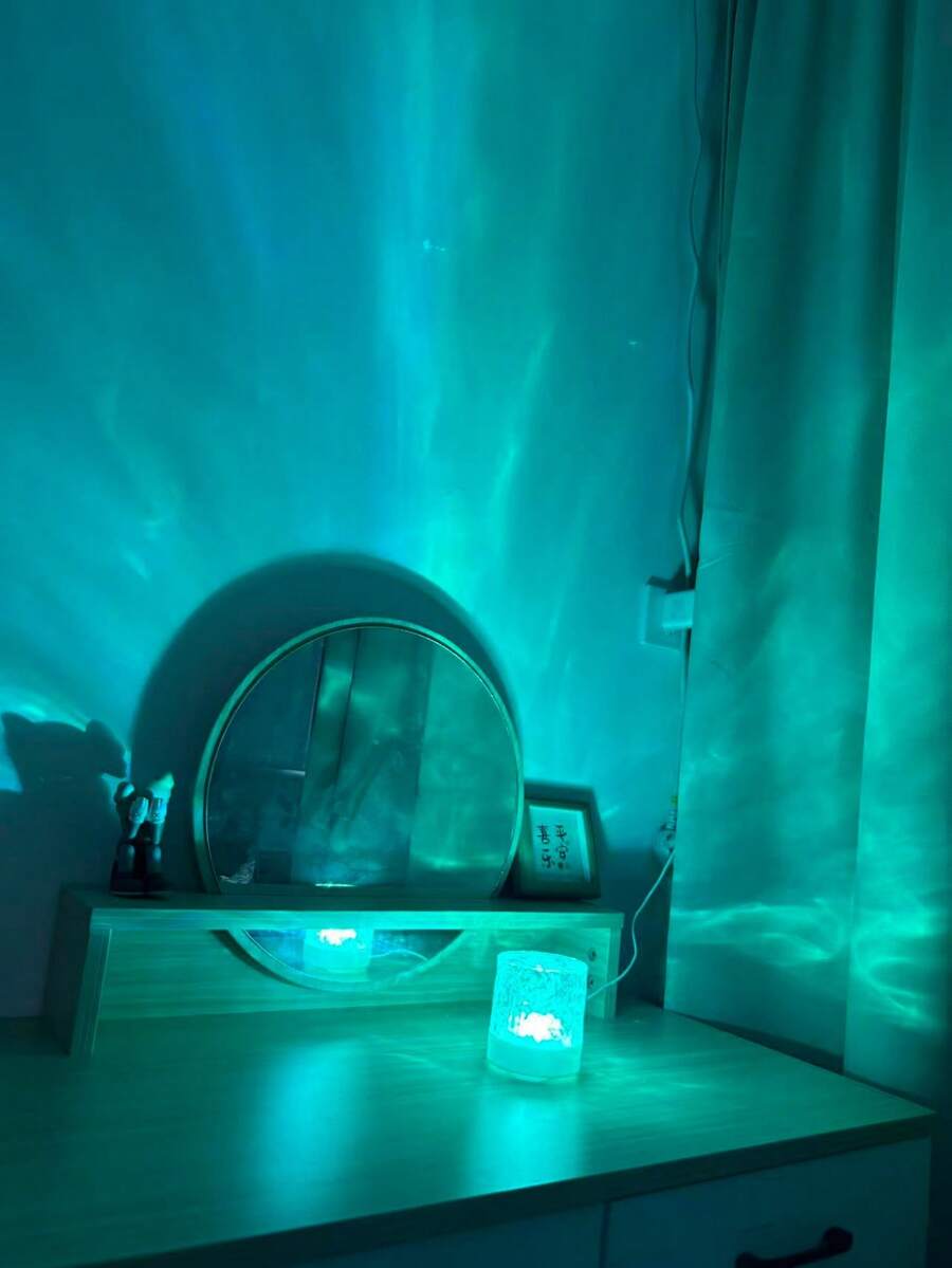 1pc LED Projection Light With Water Wave Effect, Touch/Remote Control, USB Powered, 16 Color Changing Modes, Suitable For Bedroom, Gaming Room, Living Room, Office Decor And Christmas Gift - Multicolor - View 1