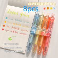 4pcs Fruit Scented Ballpoint Pens, 0.5mm Colorful Quick-Drying Neutral Pens, Fashionable Minimalist Transparent Stationery Pens For Journaling & Drawing - A - View 10
