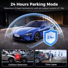 PHILIPS 2K Dash Cam Front UHD WiFi Car Camera 24H Parking Mode Car DVR Night Vision DVR Video Recorder 140° FOV Auto Dashcam - 32GB TF Card - View 4