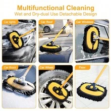 3-Section Adjustable Car Wash Mop, Super Absorbent Car Cleaning Brush, Window & Wheel Duster Cleaning Tool Accessories - Car Wash Mop - View 6