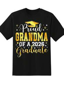 Proud Grandma Of A 2026 Graduate Graduation Shirt For Grandmother Celebration Gift For Graduation Day 2026,220g - 黑色 - 查看 3
