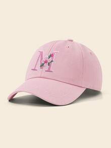 1pc Kids Pink Letter Embroidered Baseball Cap, Casual Adjustable Sun Hat Suitable For Daily & Outdoor Wear - 1PC - View 9
