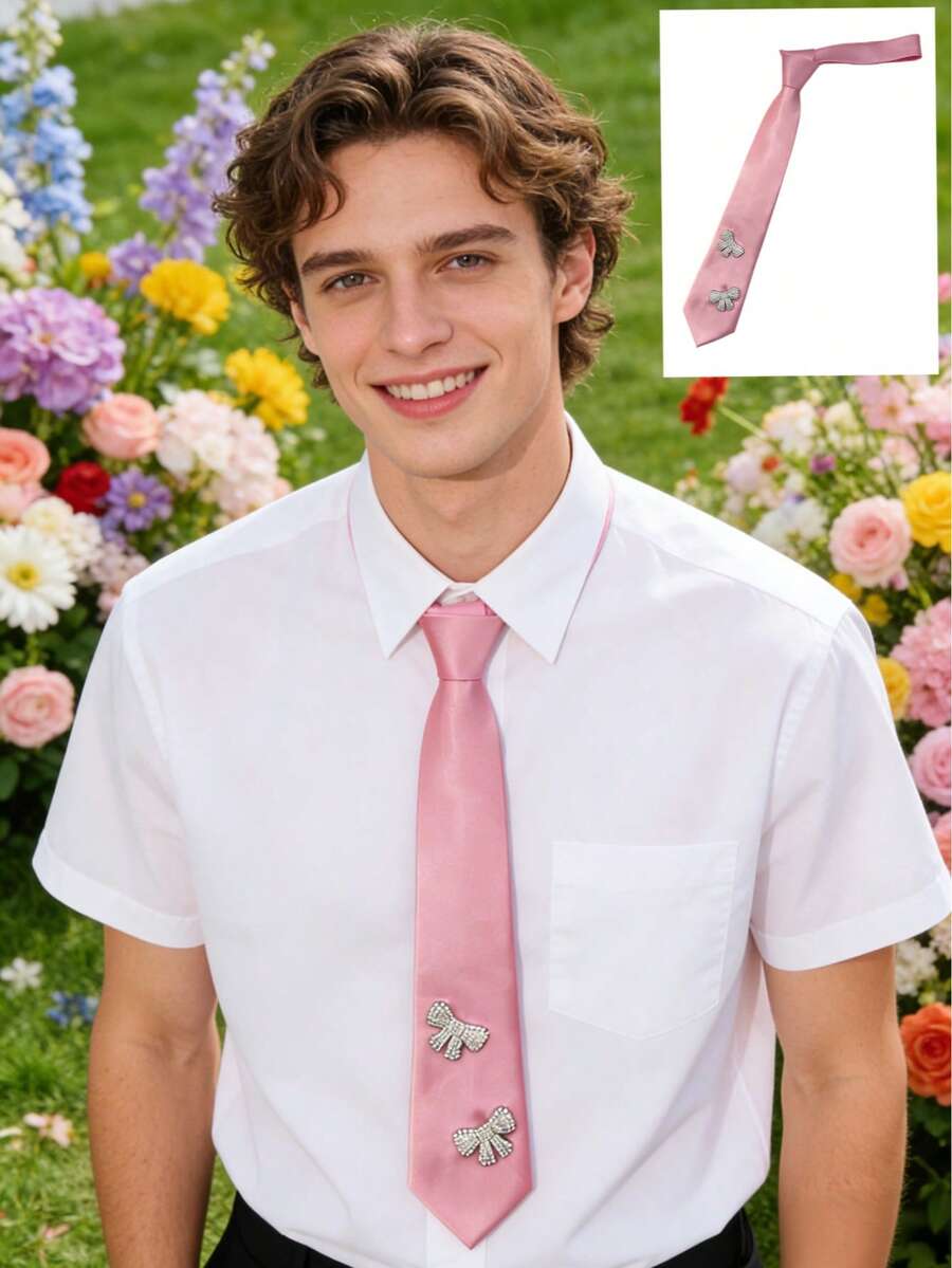 1pc Bowknot With Crystal Decor, Suitable For Daily Wear, Shows, Festivals And Parties,Accessories,Gifts - Multicolor - View 1