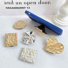 可爱电镀不规则心形手机支架，可伸缩手机支架，粘性手机支架 - 彩色 - 查看 3