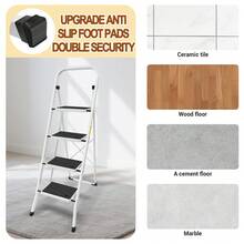 7Sevenjokers Heavy Duty 4 Step Foldable Step Stool, 330LBS Load Non Slip Tread Metal Ladder, Compact Portable Space Saving Stepladder For Home Kitchen Garage Office Cleaning DIY Daily Use - 4 Steps - View 4