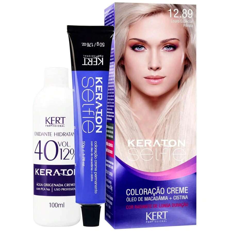 Keraton Selfie Hair Dye - Full Gray Coverage - Choose Your Color - 12.89 Special Pearl Blonde - View 1
