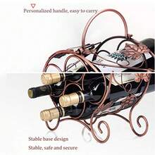 Estante para vinosSoporta hasta 7 Botellas de Vino de tamaño estándar - Soporte para Botellas de Vino de Metal Estante para vinos Independiente - como en la foto - Ver 6