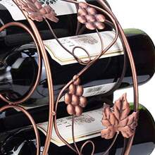 Estante para vinosSoporta hasta 7 Botellas de Vino de tamaño estándar - Soporte para Botellas de Vino de Metal Estante para vinos Independiente - como en la foto - Ver 7