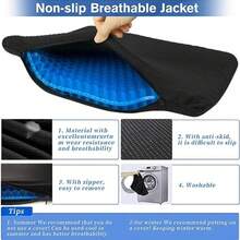 Gel Seat Cushion Large Cooling Gel Cushion Breathable Honeycomb Chair Pads Gel Cushion with Non-Slip Cover for Home Office Chair Car Seat Wheelchair Absorbs Body Pressure Points As Seen on TV - Azul - Ver 6