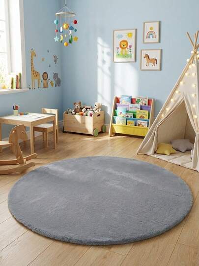 Thảm lông mềm mại, bông xốp màu xám hình tròn, thoải mái cho phòng ngủ, phòng khách, phòng học, phòng chơi của trẻ em, trang trí phòng, phòng trẻ sơ sinh, thảm trải sàn, thảm phòng ngủ sang trọng, có thể giặt và chống trơn trượt, thảm dễ thương - Trang trí nhà cửa trong nhà quanh năm, lý tưởng cho sử dụng trong nhà, thảm phòng khách đơn giản sang trọng, thảm tròn, thảm chơi cho trẻ em, thảm phòng ngủ, thảm đầu giường, thảm lông giả, thảm phòng tắm, thảm trang trí, trang trí phòng ngủ, trang trí nhà cửa, trang trí phòng.