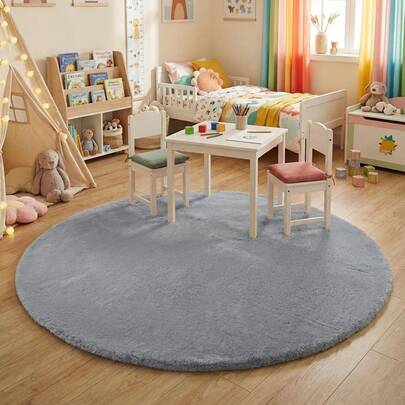 Thảm lông mềm mại, bông xốp màu xám hình tròn, thoải mái cho phòng ngủ, phòng khách, phòng học, phòng chơi của trẻ em, trang trí phòng, phòng trẻ sơ sinh, thảm trải sàn, thảm phòng ngủ sang trọng, có thể giặt và chống trơn trượt, thảm dễ thương - Trang trí nhà cửa trong nhà quanh năm, lý tưởng cho sử dụng trong nhà, thảm phòng khách đơn giản sang trọng, thảm tròn, thảm chơi cho trẻ em, thảm phòng ngủ, thảm đầu giường, thảm lông giả, thảm phòng tắm, thảm trang trí, trang trí phòng ngủ, trang trí nhà cửa, trang trí phòng.