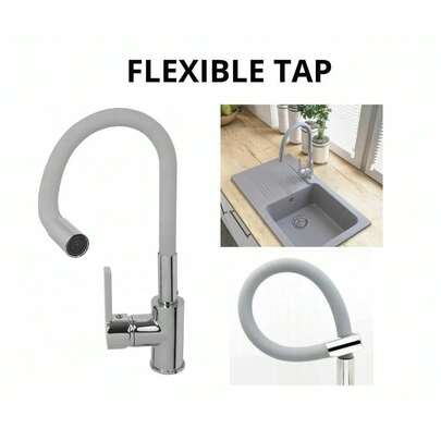 Grey Flex Kitchen Mixer Sink Tap Flexible Spout Mixer Kitchen Taps Single Lever