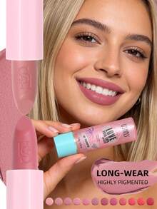 USHAS哑光唇膏，持久保湿，防水不粘腻，多用途唇颊两用，丝绒质地，红色、粉色、裸色等丰富色调，打造全天候精致妆容 - #04 Mauve Nude - 查看 3