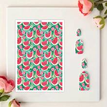 1pc Fruit Pattern (Cherry/Watermelon/Lemon/Strawberry) Transfer Paper, Size 5.82*3.93 Inches, Specialized For DIY Jewelry Earring Creation High Polymer Transfer Paper - Multicolor - View 15