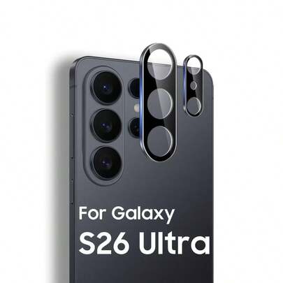 1 pieza Protector de pantalla de cristal templado 9H para la cámara de Galaxy S26 Ultra/S26+ Plus/S26/S25/S24 Ultra FE, compatible con fundas de teléfono, anti-arañazos