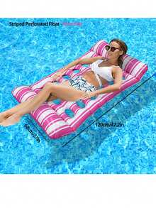 1 Set Adult Hammock Pool Float, 2 Sets Inflatable Pool Float, 4-In-1 Multi-Function Raft Style Floating Lounger, Thick PVC Floating Hammock, Suitable For Swimming Pool, Adult Vacation - Multicolor - View 2