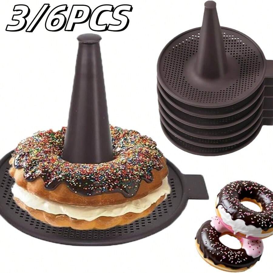 1/3/6PCS Cetakan Kue Bagel Silikon, Alat Pembuat Donat Silikon, Cetakan Pembentuk Bagel untuk Oven Rumah, Desain Jaring Bernapas. Bentuk Pilar Kerucut, Mudah Membentuk Adonan, Pengoperasian Sederhana, Anti Lengket, Dapat Digunakan di Oven dan Pengukus. Dengan Pegangan Samping untuk Penanganan Mudah, Penyimpanan yang Dapat Ditumpuk untuk Menghemat Ruang Dapur
