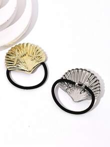 1pc Plain Shell & Starfish Casual Bohemian Zinc Alloy Shell Starfish Fashion Versatile Seamless Hair Tie, Suitable For Daily Wear - Multicolor - View 5