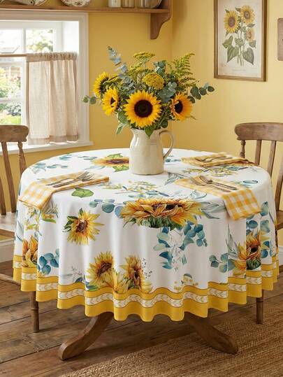 1 Khăn trải bàn in họa tiết hoa/hình học rực rỡ, chất liệu polyester cao cấp, hình tròn, viền lượn sóng, chống thấm nước, chống bám bẩn, chống dầu mỡ, chống bụi, có thể giặt, không nhăn, chống phai màu, chống trơn trượt, bền chắc, bảo vệ mặt bàn hoàn hảo cho sử dụng hàng ngày, tiệc cưới, tiệc cô dâu, tiệc sinh nhật, họp mặt gia đình, tiệc vườn, phòng ăn nhà bếp, bàn hiên, trang trí nhà nông thôn, xe RV, xe cắm trại, bàn dã ngoại, nhà hàng, quán cà phê, trang trí địa điểm tổ chức sự kiện.