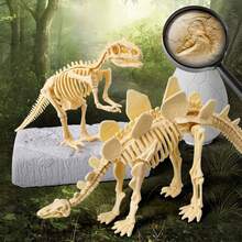 一套3D恐龙骨骼化石模型（需自行组装），逼真的恐龙骨骼模型套件，DIY史前生命科学展示模型，科普教育学习道具，生物结构认知教学辅助工具，精细的骨骼结构，适用于研究和展览，增强动手能力和空间思维，适用于科学展览、课堂教学、家庭收藏、办公室装饰和科学教育 - 多款 - 查看 4