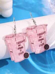 1 Đôi bông tai acrylic hình thùng rác phong cách hip-hop punk thời trang, tinh tế, đa năng, cá tính, độc đáo, sáng tạo dành cho nữ, phù hợp để đeo hàng ngày, dự tiệc, đi làm, nghỉ lễ, du lịch. - Nhiều màu - Xem 2