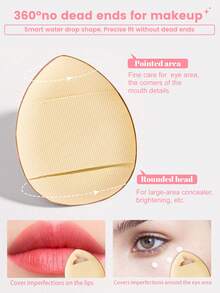 16PCS Makeup Tools Set Including:12PCS Makeup Brush Set+1pc Mini Air Cushion Powder Puffs+1pc Makeup Sponges+1pc Triangle Powder Puffs+1pc Makeup Brush Cleaning Tools - Multicolor - View 6