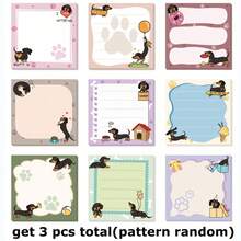1/3/6/9 Pcs Cute Dachshund Sticky Notes | 3x3 Inch Self-Adhesive Memo Pad, 270 Sheets Total, 9 Unique Cartoon Dog Patterns, Soft Colors, With Paw Prints - Perfect Gift For Dog Lovers, Suitable For Office, School And Home Use School Supplies - Multicolor - View 14