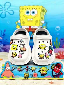 SpongeBob SquarePants 10 pezzi/set decorazione per festa di compleanno, inclusi charm in gomma morbida per scarpe. Caratterizzati da personaggi come Sandy, Patrick e Gary. Adatto per compleanni, regali per vacanze, riempitivi per buste regalo, omaggi per feste, regali, regali per la festa della mamma, regali per la stagione dei matrimoni e regali di Natale (stili assortiti casualmente) - fibbia per scarpe - Visualizzare 4