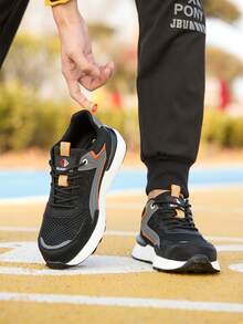 男女通用新款透气安全鞋，防砸防滑防刺穿工作鞋，轻便舒适建筑防护鞋，男女劳动防护鞋，男女户外运动鞋 - 黑橘色 - 查看 9