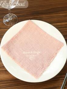 Khăn ăn bằng vải thêu tên và ngày cưới theo yêu cầu cá nhân, có tua rua. Khăn ăn kỷ niệm ngày cưới phong cách Boho thêu theo yêu cầu. Khăn ăn vuông mềm mại, đa năng, thích hợp làm quà tặng cho tiệc cưới, tiệc sinh nhật. - Nhiều màu - Xem 5