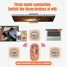 Ratón inalámbrico transparente M233 de 3 modos, 2.4G inalámbrico y BT5.1, batería recargable de 500mAh, silencioso - Ver 2