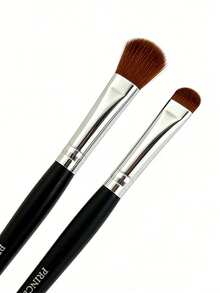 Princess Rose 2件套眼部化妆刷套装 - 柔软蓬松的眼影刷和专业的遮瑕高光刷，合成刷毛，用于精准眼妆、晕染和轮廓修饰 - 黑色 - 查看 7