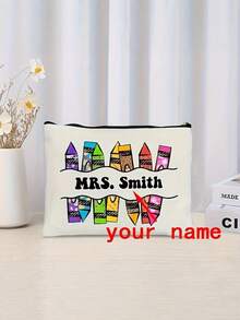 Túi đựng mỹ phẩm "Ngày Nhà giáo" thiết kế riêng - Túi đựng mỹ phẩm du lịch bằng vải canvas cá nhân hóa. Một chiếc túi đựng mỹ phẩm du lịch nhẹ và thời trang với thiết kế đầy cảm hứng. Có thể gấp gọn và dễ mang theo, là món quà hoàn hảo cho mùa tựu trường, Ngày Nhà giáo, mùa tốt nghiệp hoặc Ngày của Mẹ. - Nhiều màu - Xem 4