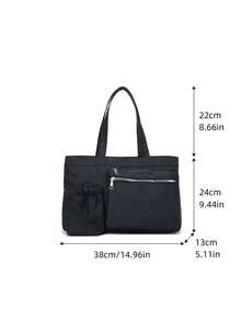 1 pieza Bolso de tela de nailon casual con múltiples bolsillos y cierre de cremallera para mujer, para uso diario - Multicolor - Ver 3