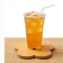 12厘米/4.7英寸 INS风格竹花隔热垫，耐热杯垫，带收纳架的隔热垫，家用 - 杏色 - 查看 4