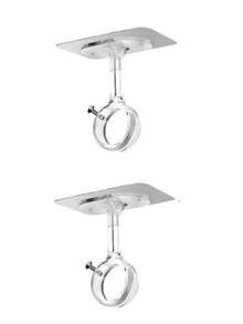 Bộ 2 giá đỡ thanh rèm gắn trên nóc không cần khoan, giá đỡ thanh rèm tự dính chịu lực cao, móc rèm điều chỉnh được phù hợp với thanh rèm đường kính 1,2 inch, dùng cho tủ quần áo, phòng ngủ, phòng tắm, nhà bếp, cửa sổ căn hộ - Nhiều màu - Xem 9