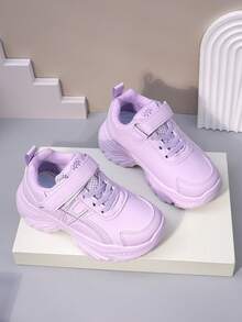 2026春夏新款儿童真皮运动鞋，软底防滑运动鞋，适合幼儿/大童男孩/女孩，魔术贴搭扣，休闲学生鞋 - 紫色 - 查看 2