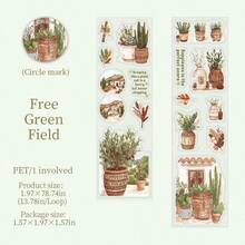 1 Roll Of Die-Cut PET Tape, Romantic Bohemian Series Vintage Style Hand-Painted Illustration Stickers For Scenery Decoration, Suitable For Albums, Scrapbooks, Notebooks, Cups And Tablets, Size: 5cm X 200cm, Essential For Students Back To School Season - 1 Roll - View 10