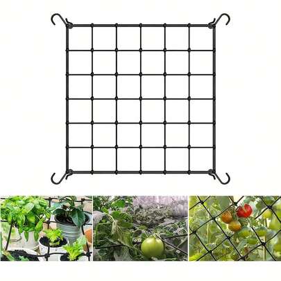 1 Pack, Elastic Trellis Netting With 4 Hooks For Climbing Plants, Vegetables, Fruits, And Flowers, Heavy Duty Elastic Net For Indoor Plant Growing Tents