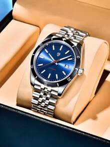 PAGANI DESIGN DESIGN 2026 Đồng hồ nam Seagull ST6 tự động cơ khí, thép không gỉ, chống nước, mặt kính sapphire PD-1821 - Màu xanh lam - Xem 4