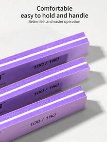 RS NAIL Dũa móng tay hai mặt RSNAIL, độ nhám 100/180, chất liệu xốp mềm, thích hợp cho móng tự nhiên và làm móng chuyên nghiệp, dụng cụ đánh bóng móng để làm mịn, tạo hình và làm sáng bóng, phù hợp cho người mới bắt đầu và các tiệm làm móng. - Màu tím - Xem 4