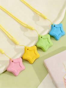 4pcs Anti-Drop Star-Shaped Random Color Erasers With String, Super Clean No Crumbs, Suitable For Students, Finding Small Items, Perfect For School Year Gifts - Multicolor - View 4